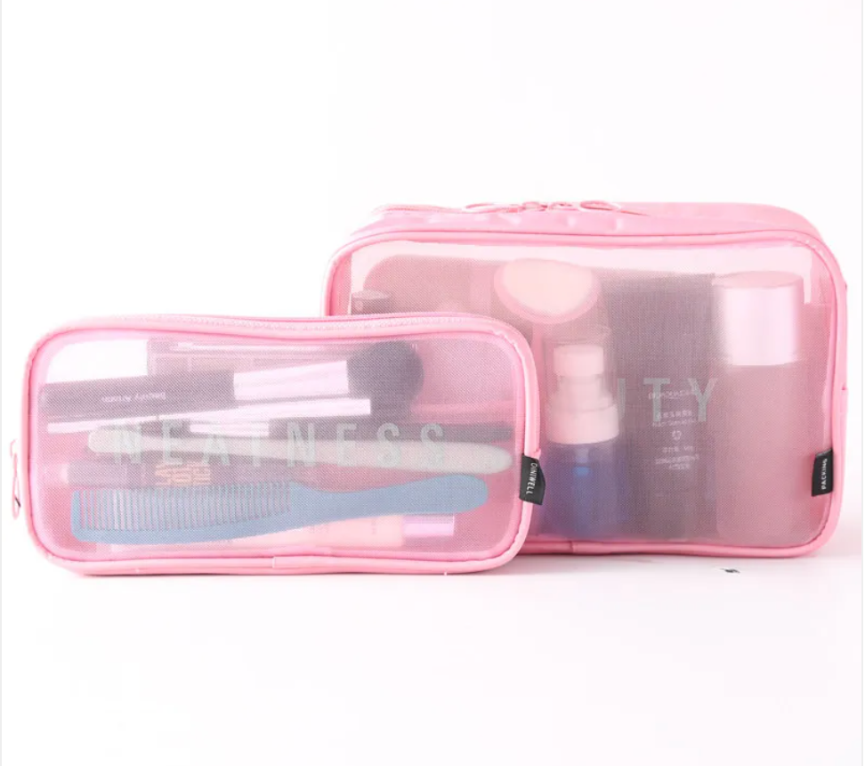 Mesh Cosmetic Storage Bag – Large Capacity Portable Makeup Brush Organizer
