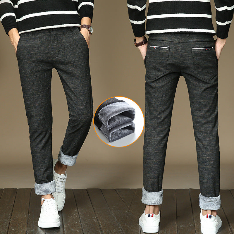 Men’s Thickened Fleece Pants – Warm Winter Casual Trousers