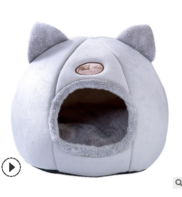 Cozy Winter Cat Bed – Arctic Velvet Plush Deep Sleep Pet Nest