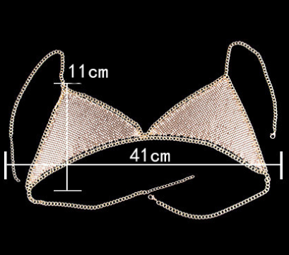 Women’s Exaggerated Geometric Body Chain – Lightweight Ball Chain Statement Jewelry, Gold & Silver