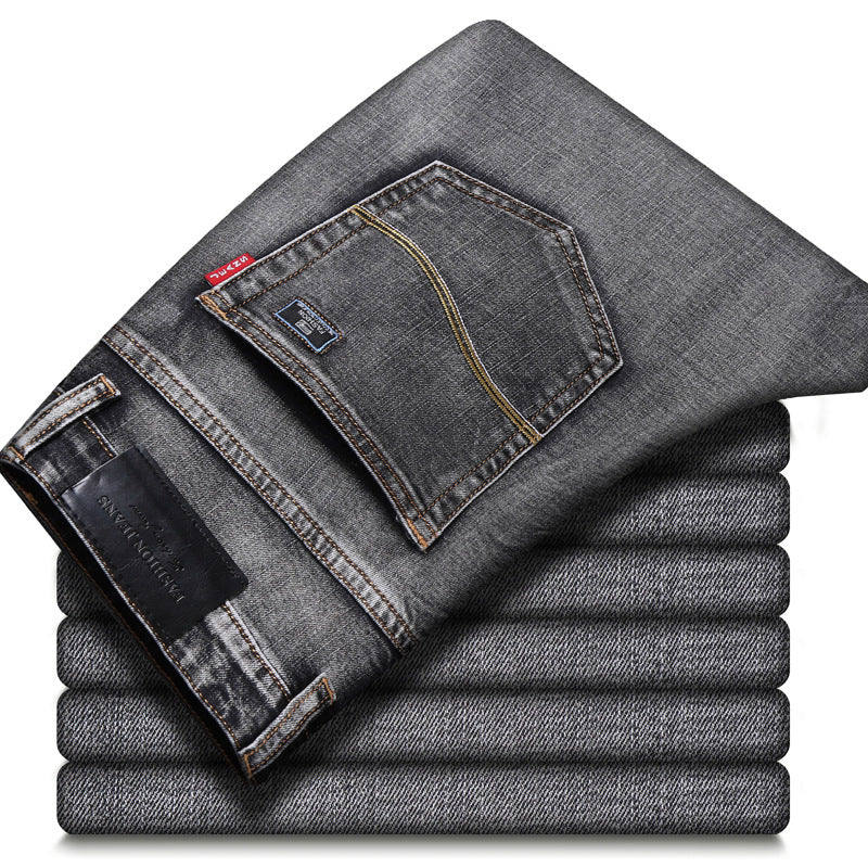 Men’s Slim Straight-Leg Jeans – Classic Long Denim Pants