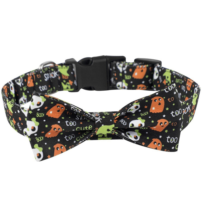 Halloween Dog Collar – Adjustable Spooky Cartoon Pet Collar for Small to Large Dogs