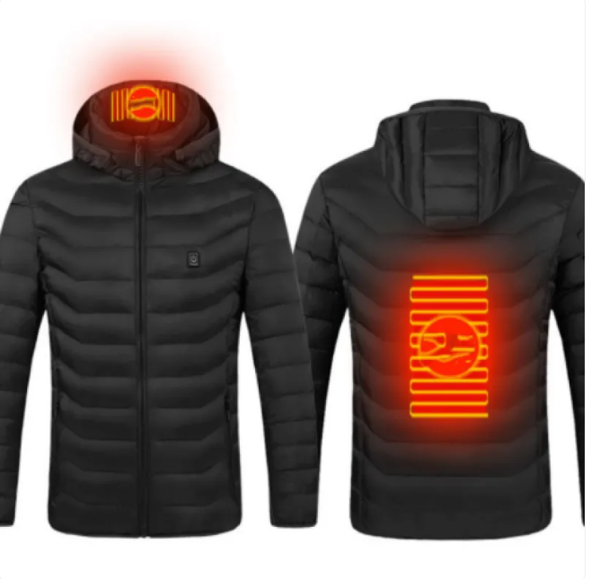 Heat Core Men’s USB Heated Winter Jacket – 3-Level Carbon Fiber Heating Jacket, 3 Colors, S–6XL