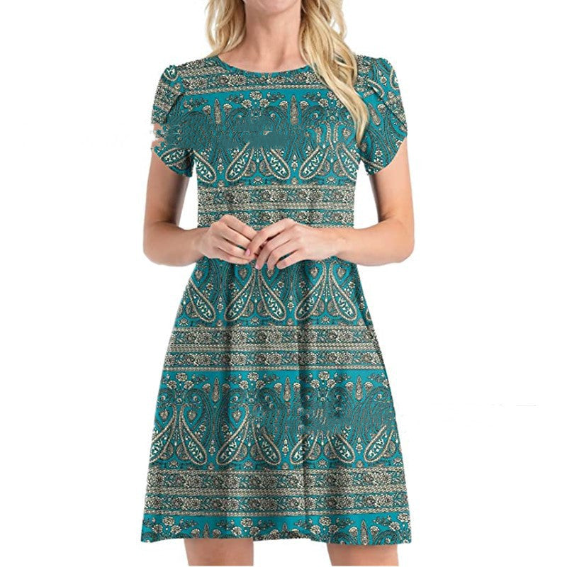 Printed Pocket Dress for Women – Casual Everyday Dress with Pockets