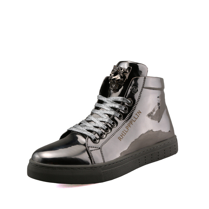 Red Martin Boots for Men, Mid-Calf British Combat Shoes
