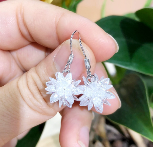 Transparent Snowflake Earrings for Women – Chic Minimalist Winter Jewelry