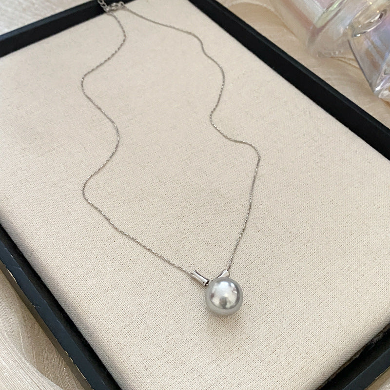 Korean Vintage Pearl Tassel Floral Bow Choker Necklace