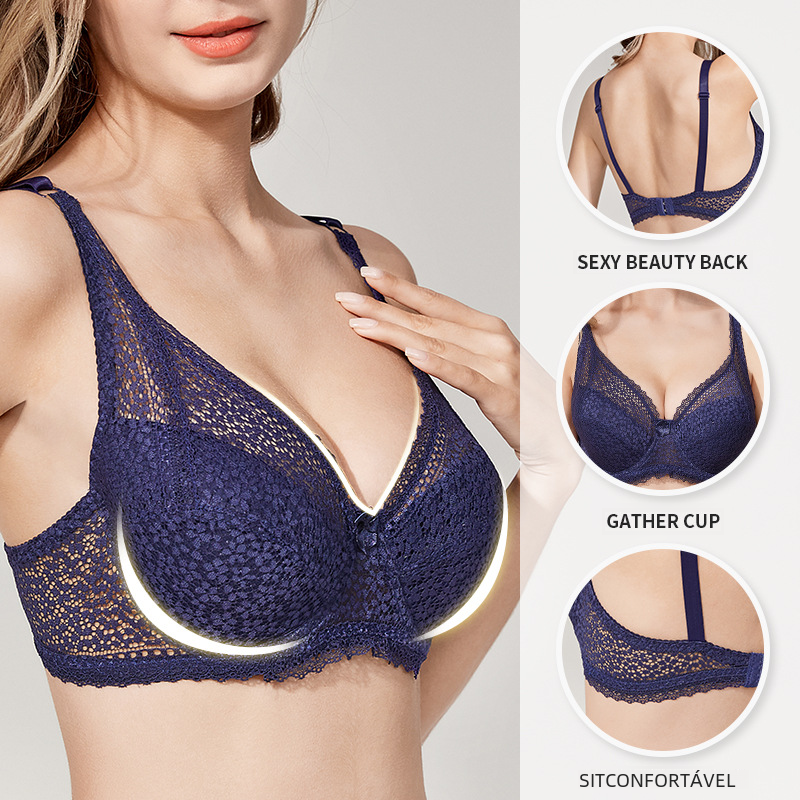 Plus Size Lace Underwire Bra for Women – Full Coverage Supportive Lingerie