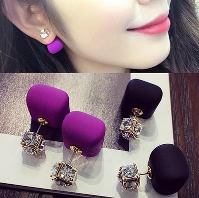 Candy-Colored Cube Earrings for Women – Colorful Geometric Statement Jewelry
