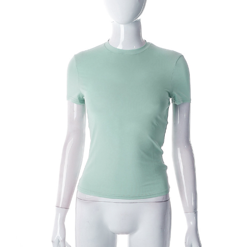 Casual Solid Color Cropped T-Shirt for Women