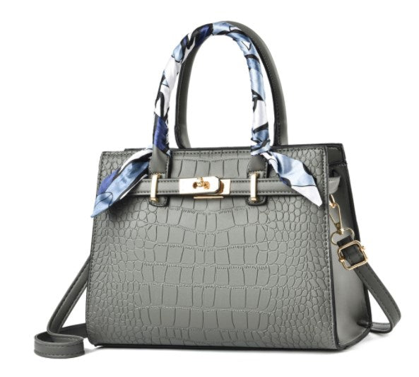 Fashionable Stone Pattern Tote Bag for Women – PU Shoulder & Crossbody Handbag with Secure Lock Closure