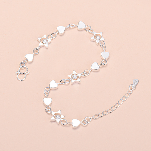 Women’s Geometric Heart Bracelet – Gold & Silver Stainless Steel Love Jewelry