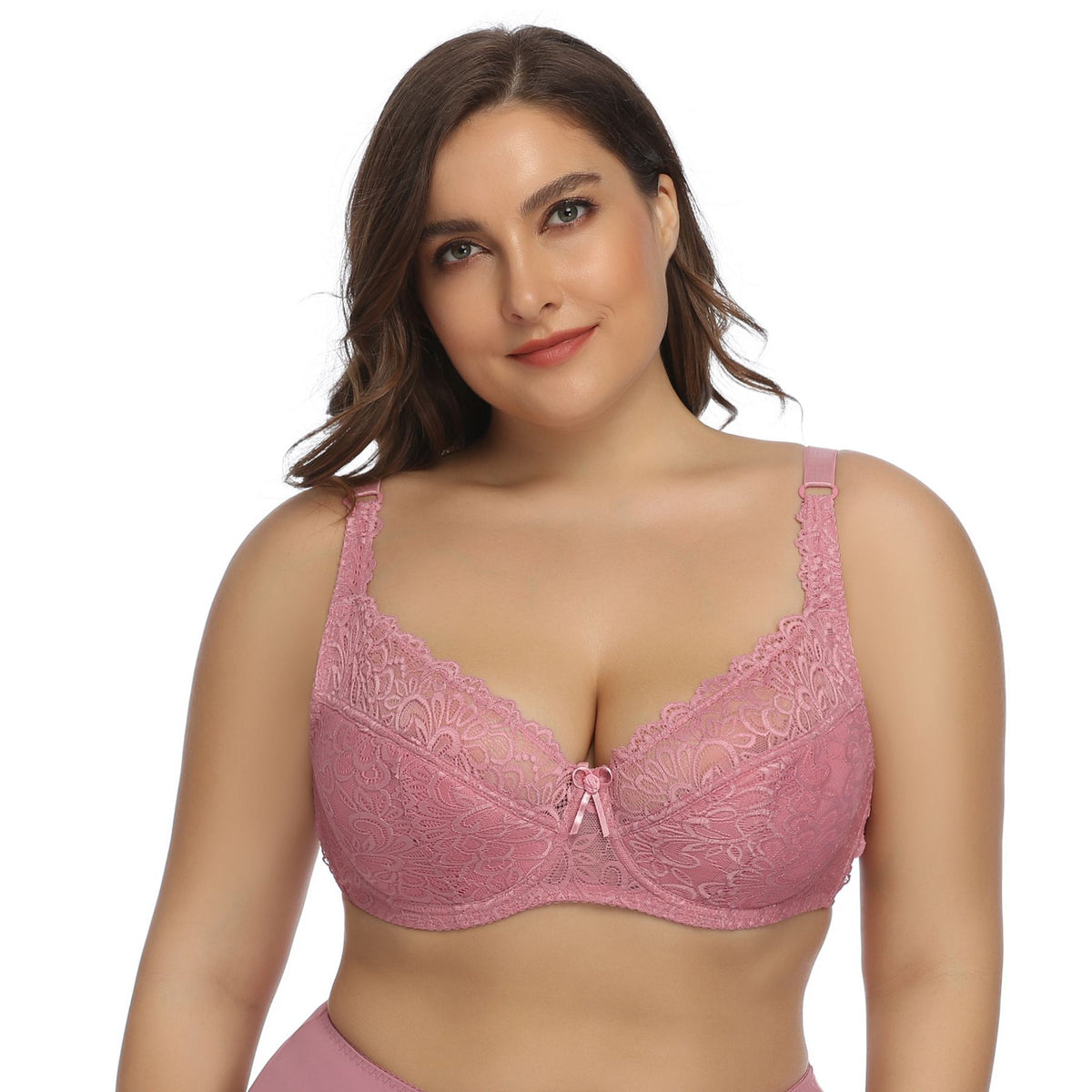 New Plus Size Lace Underwire Bra for Women – Supportive Full Coverage Lingerie