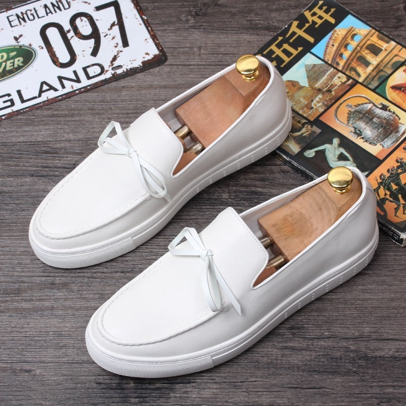 Men’s Korean-Style Low-Top Leather Loafers – Modern Casual Shoes