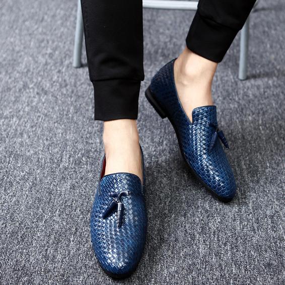 Men’s Anyaman Summer Loafers – Woven Casual Slip-On Shoes