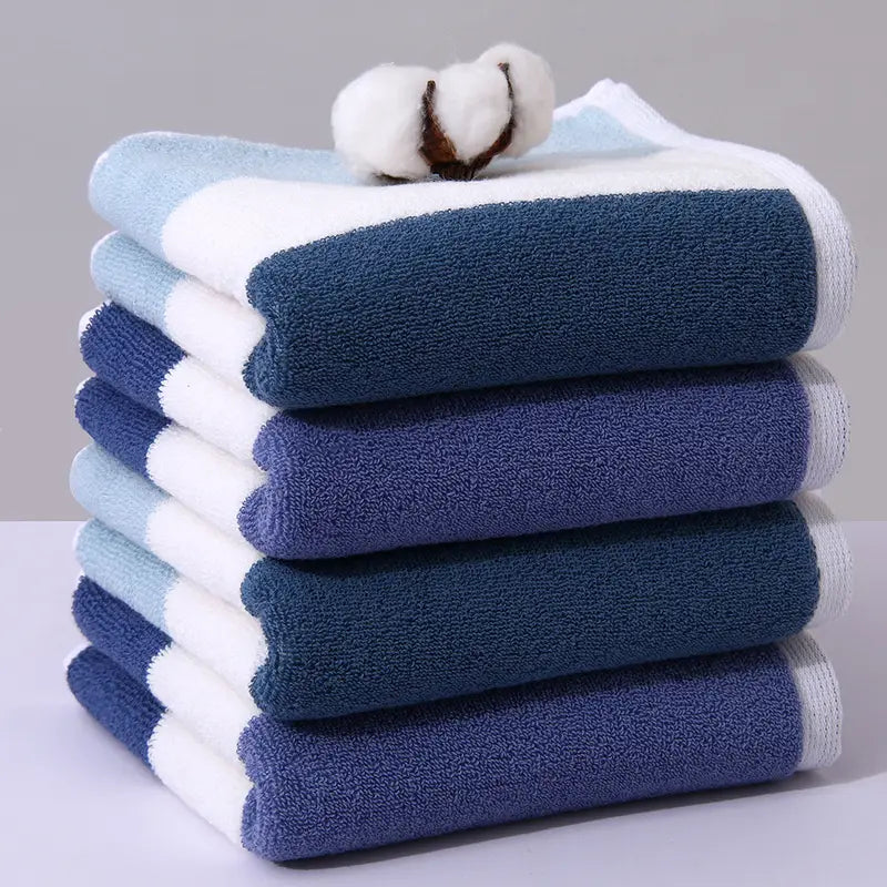 Cotton Stripe Hand Towel – Absorbent Thickened Bathroom Towel