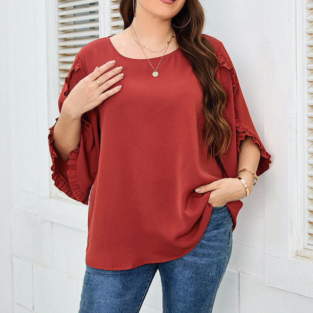 Women’s Plus Size Stylish Loose Top – Casual Relaxed Fit Fashion Shirt