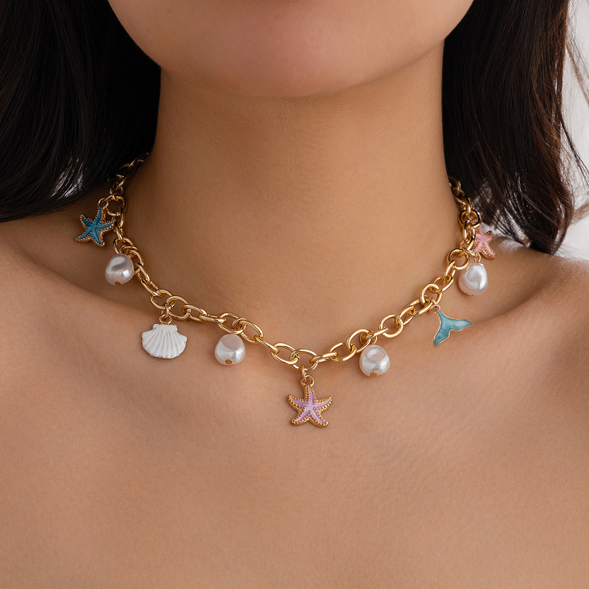 Ocean Fishtail Tassel Necklace
