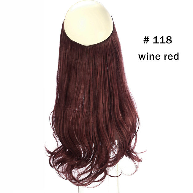 45cm Invisible Long Wavy Hair Extensions – Fish Line Synthetic Hairpiece, 32 Colors