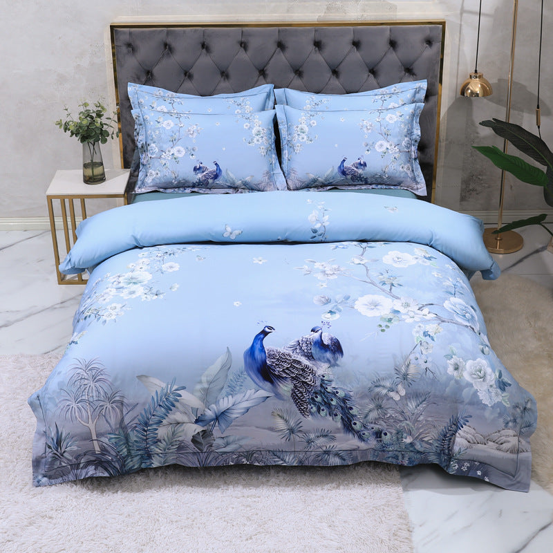 Luxury 100% Cotton Digital Floral Bedding Set – 4-Piece Premium Bed Set