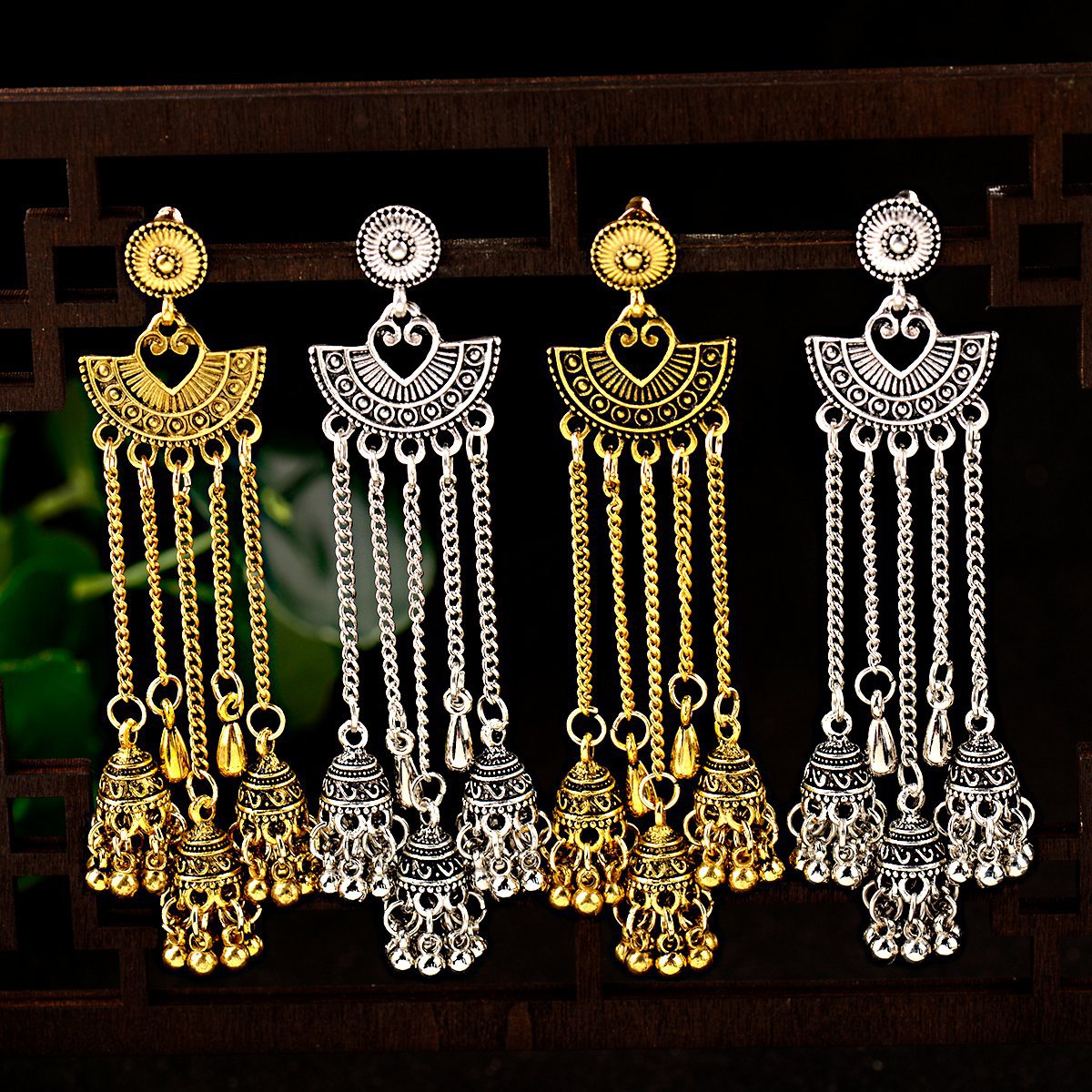 Vintage Bohemian Heart Tassel Earrings for Women – Romantic Boho Dangle Jewelry