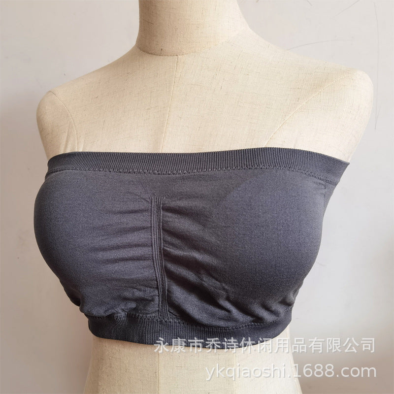 Women’s Strapless Seamless Padded Bandeau Bra – Comfortable Tube Top Bra