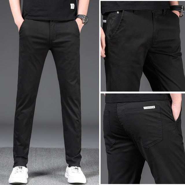 Men’s Stretch Business Casual Pants – Relaxed Fit Smart Trousers