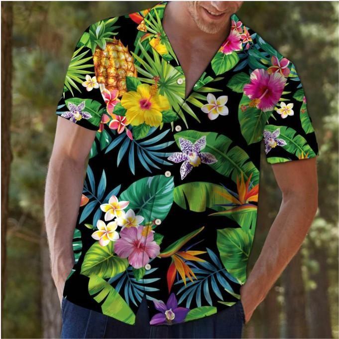 Men’s Hawaiian Cotton Beach Shirt – Breathable Stretch Casual Summer Shirt, S–3XL