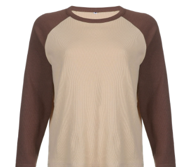 Loose Casual Long-Sleeve Round Neck T-Shirt for Women