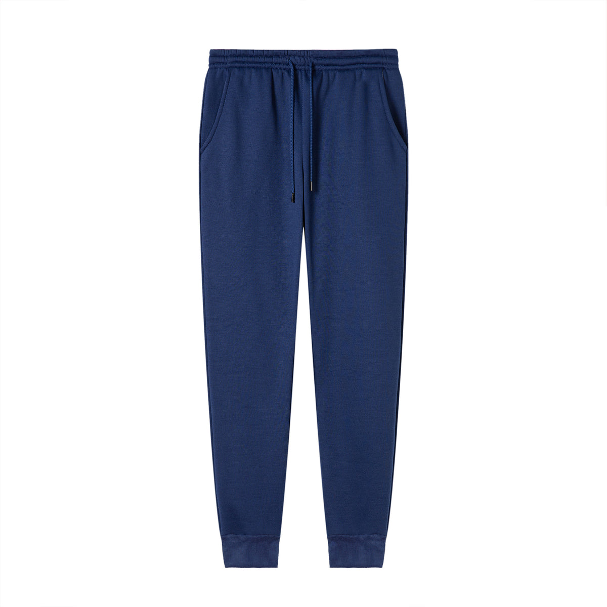 Men’s Drawstring Fleece Pants – Solid Color Casual Winter Trousers