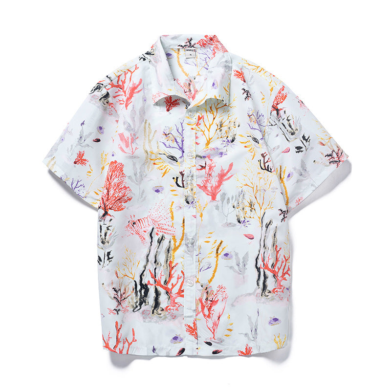 Men’s Vintage Hawaiian Shirt – Breathable Loose Fit Tropical Beach Shirt, S–5XL