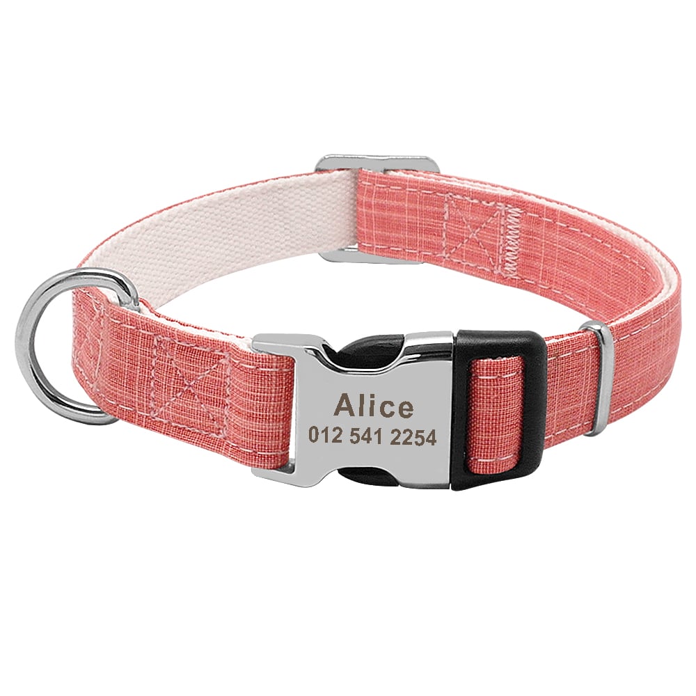 Personalized Dog Collar with Custom ID Tag – Adjustable Everyday Pet Collar