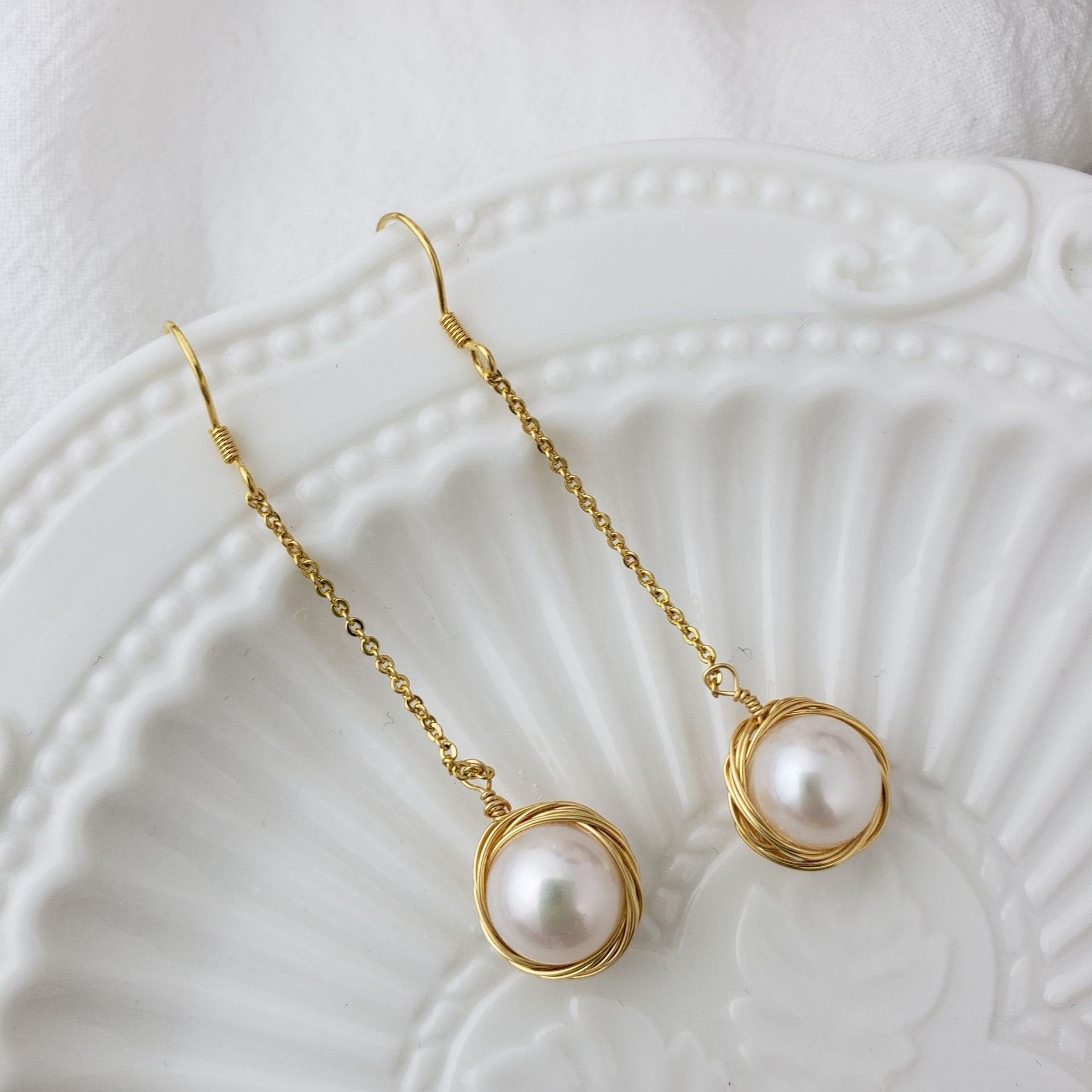 Long Pearl Earrings for Women – Elegant Dangle Statement Jewelry