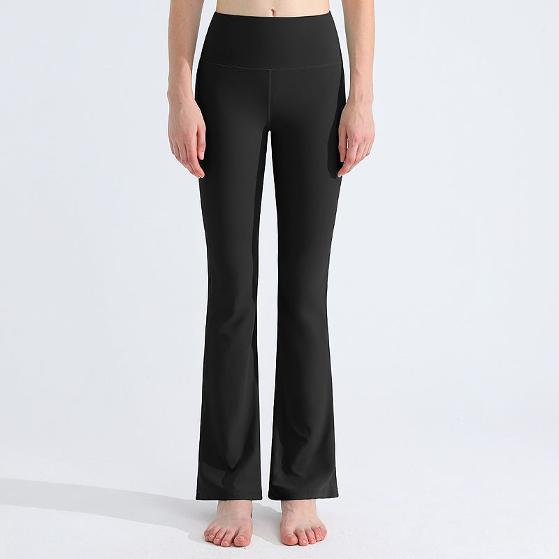 Women’s Antibacterial High-Elastic Yoga Pants – Quick-Dry Nude-Feel Flared Fitness Leggings, S–XL
