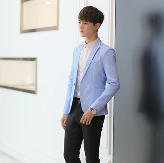 Men’s Korean Slim Fit Cotton Blazer – Smart Casual Spring & Fall Jacket, M–5XL