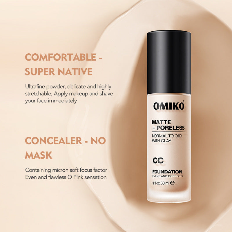 OMIKO Matte Poreless CC Foundation – Lightweight Sheer Coverage Face Makeup