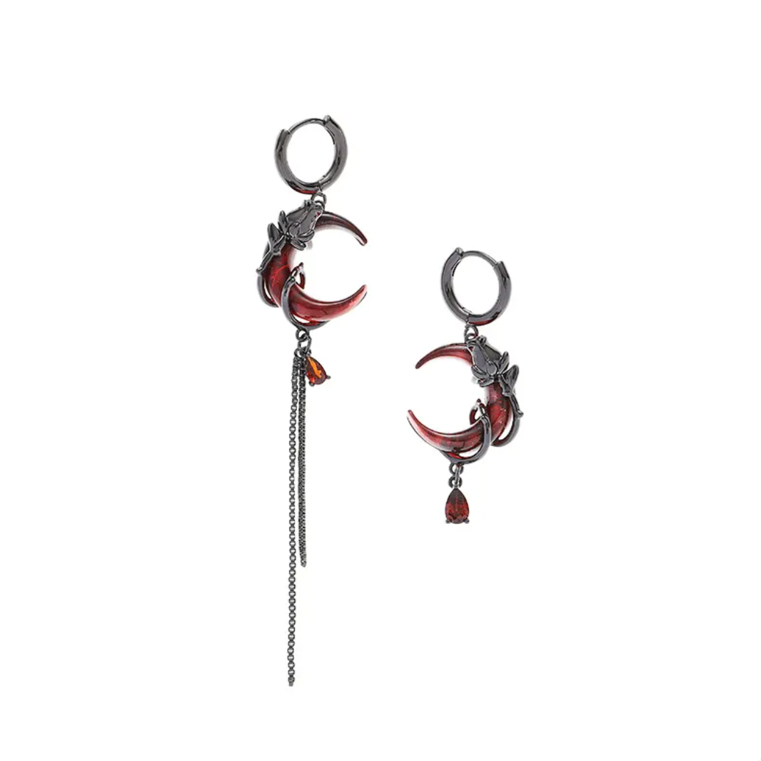 Women’s Asymmetric Tassel Rose Earrings – Romantic Floral Dangle Jewelry