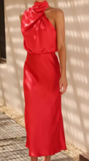 Women’s Solid Color Satin Maxi Dress – Elegant Flowing Evening & Formal Dress, S–5XL
