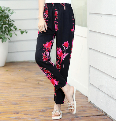 Women’s Loose High-Waist Casual Pants – Lightweight Cropped Straight-Leg Harem Trousers, XL–5XL