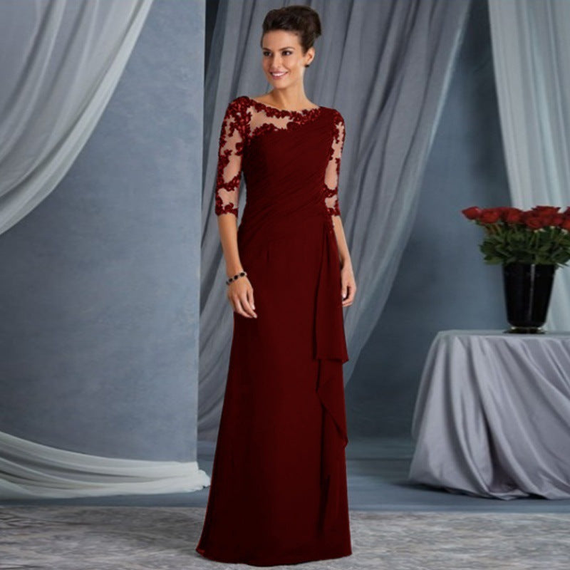 Women’s Sheer Lace Evening Dress – Elegant Romantic Lace Gown S–2XL
