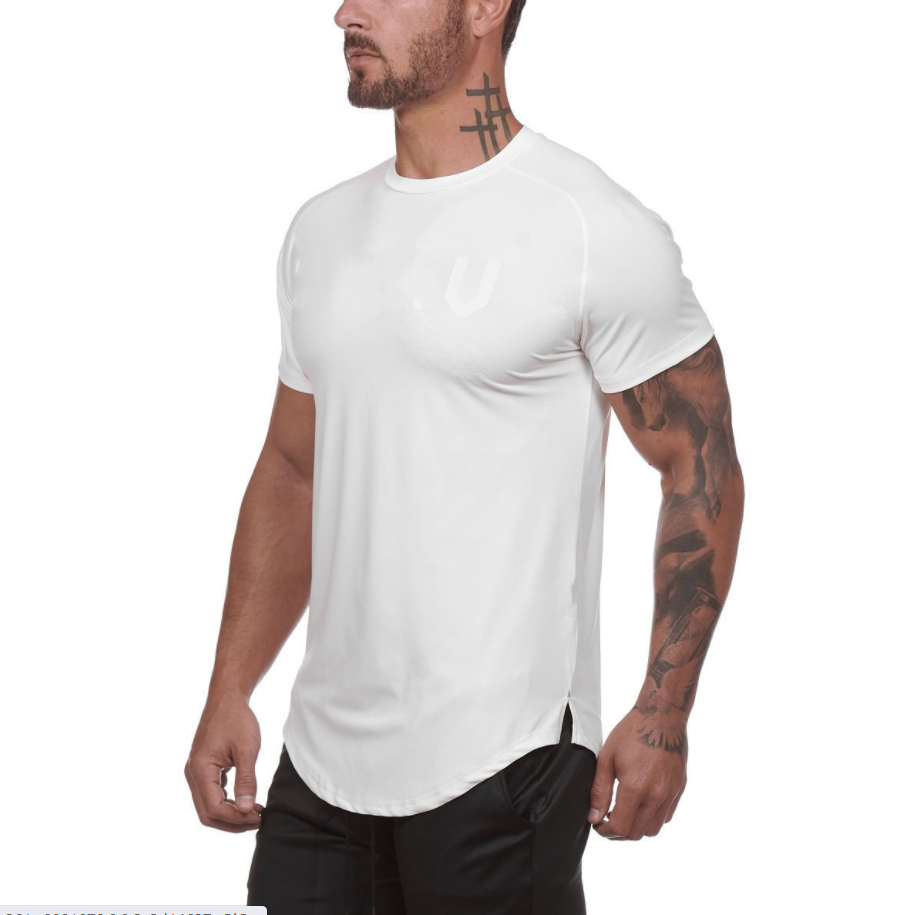 Men’s Quick-Dry Basketball Training T-Shirt – Cotton Stretch Athletic Workout Shirt