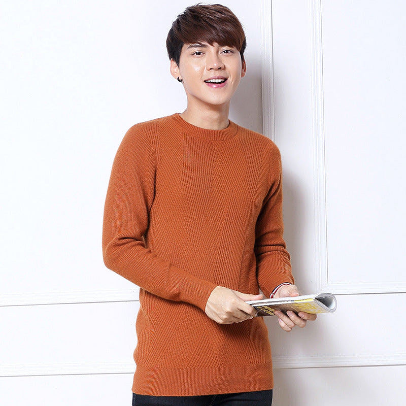 Men’s Thickened Round-Neck Pullover Sweater – Warm Casual Knitwear – USA