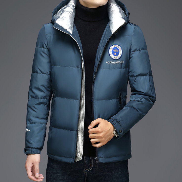 Men’s Winter Hooded White Duck Down Jacket – Warm Cold-Proof Loose-Fit Puffer Coat, 5 Colors, 170–190