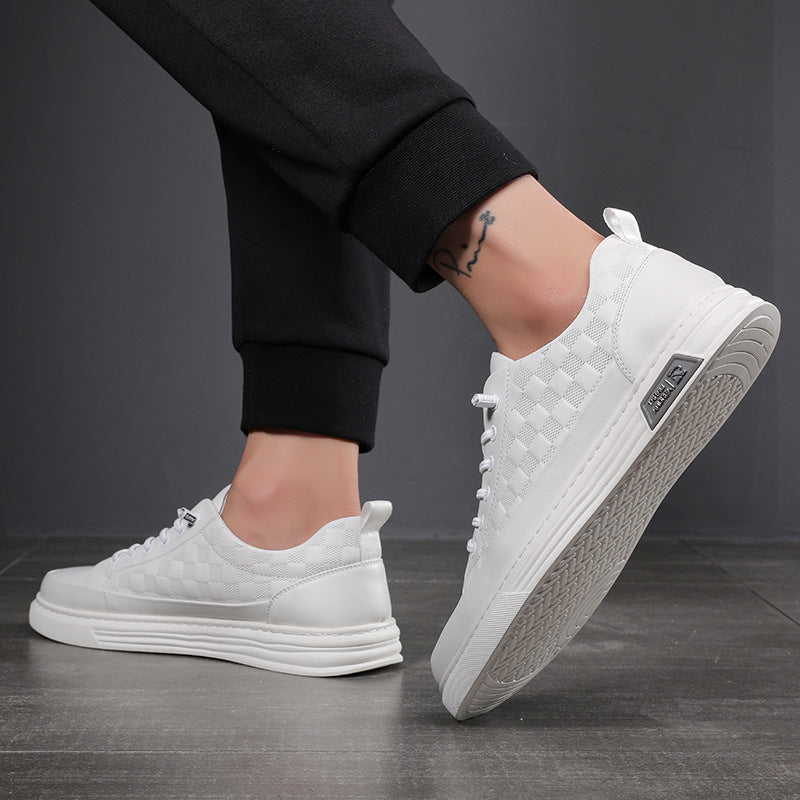 Men's Breathable Genuine Leather Casual Sneakers