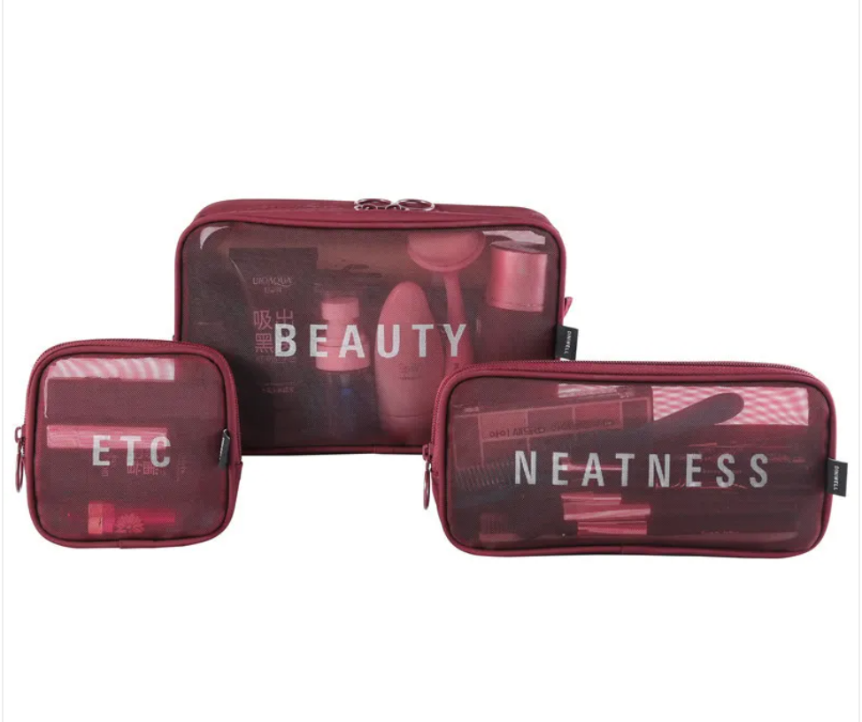 Mesh Cosmetic Storage Bag – Large Capacity Portable Makeup Brush Organizer