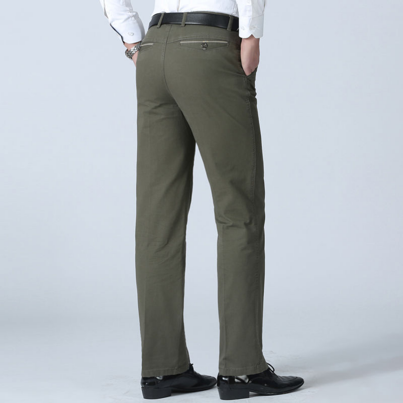 Men’s Stretch Cotton Suit Pants – Slim Summer Business Casual Trousers
