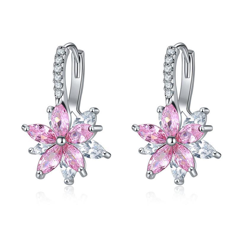 Snowflake Zirconium Stud Earrings for Women – Elegant Sparkling Jewelry