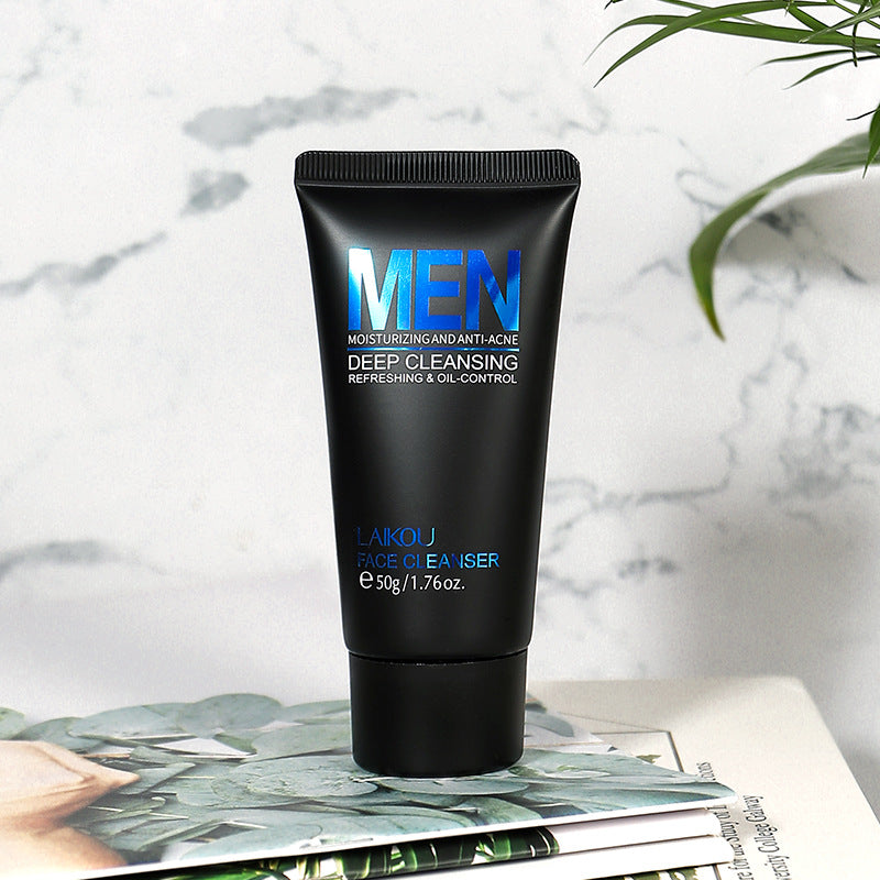 LAIKOU Men’s Exfoliating Face Wash 50g – Deep Cleansing & Oil Removing Facial Cleansing Cream