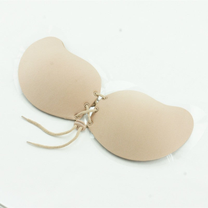 Invisible Silicone Drawstring Bra – Strapless Backless Adhesive Push-Up Bra