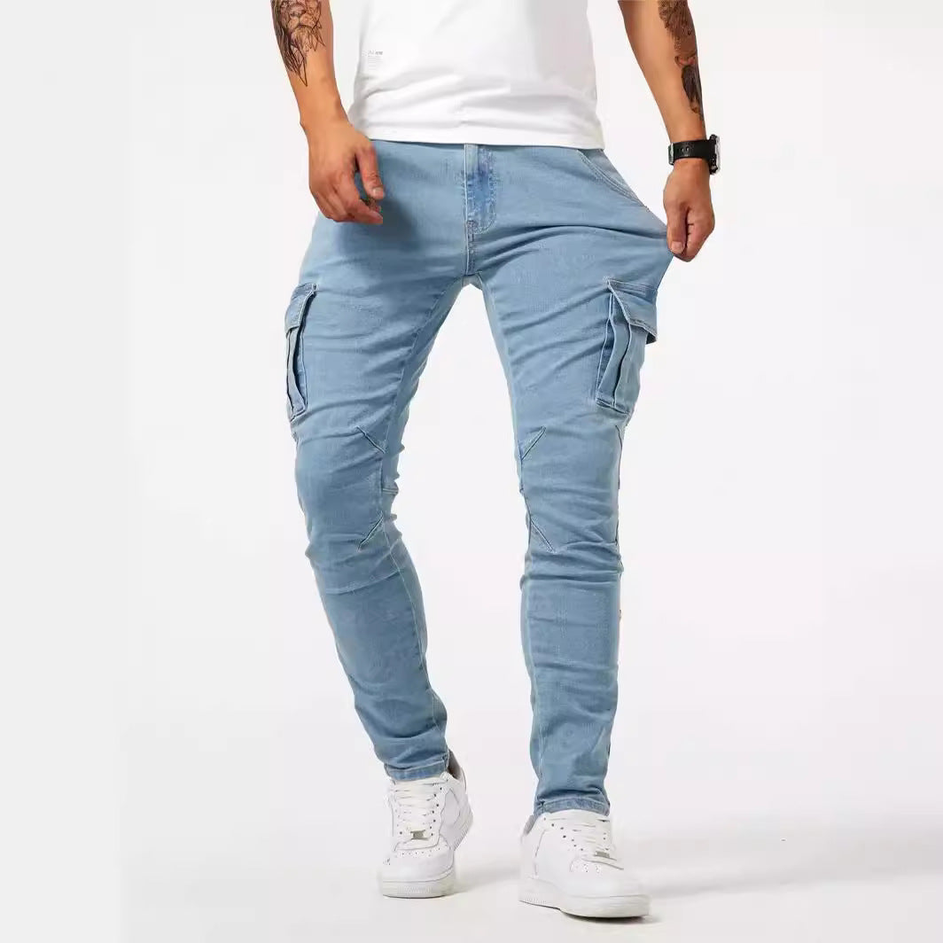 Men’s Multi-Pocket Work Pants – Casual Utility Trousers